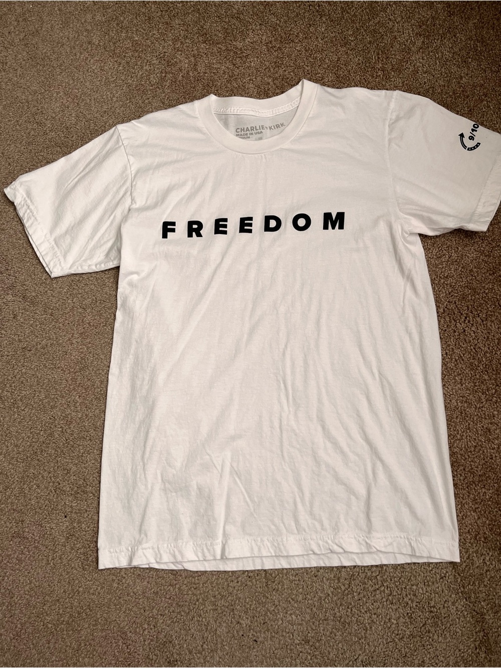 Charlie Kirk FREEDOM' White Graphic Tee
